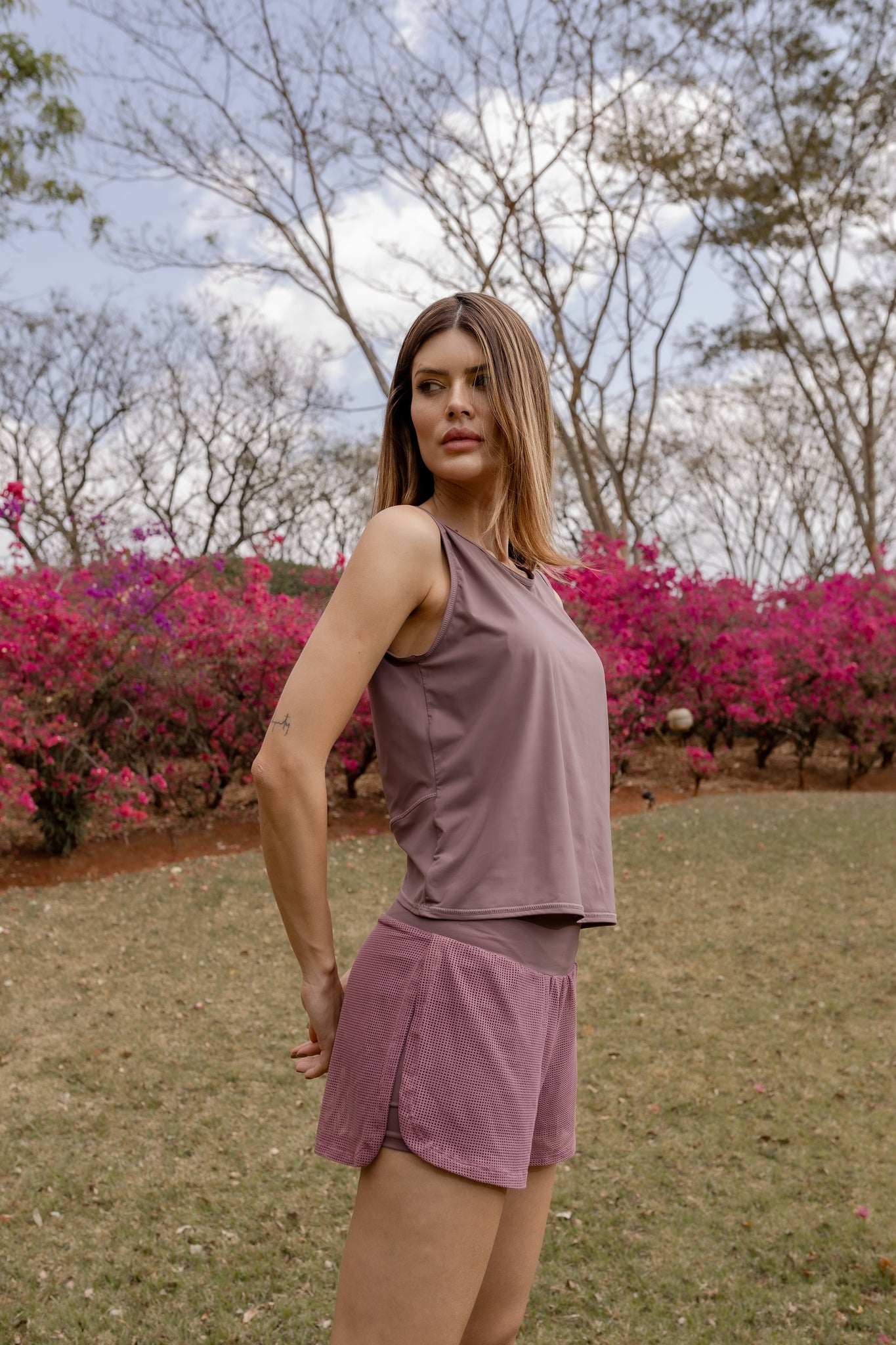 Shorts Tela Rose